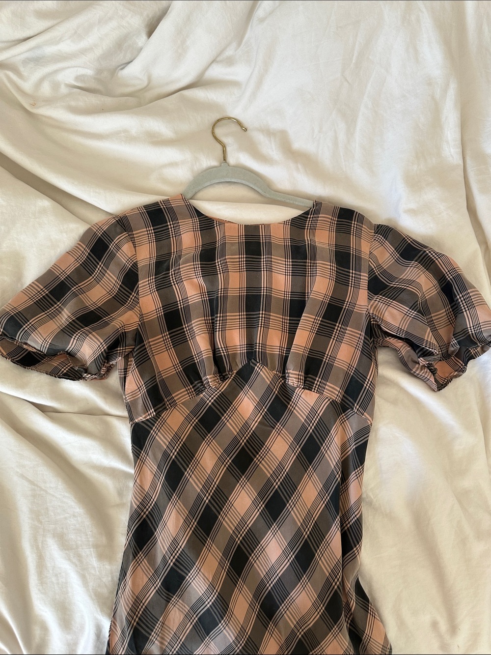 Grungy 90s dress plaid check midi